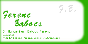 ferenc babocs business card